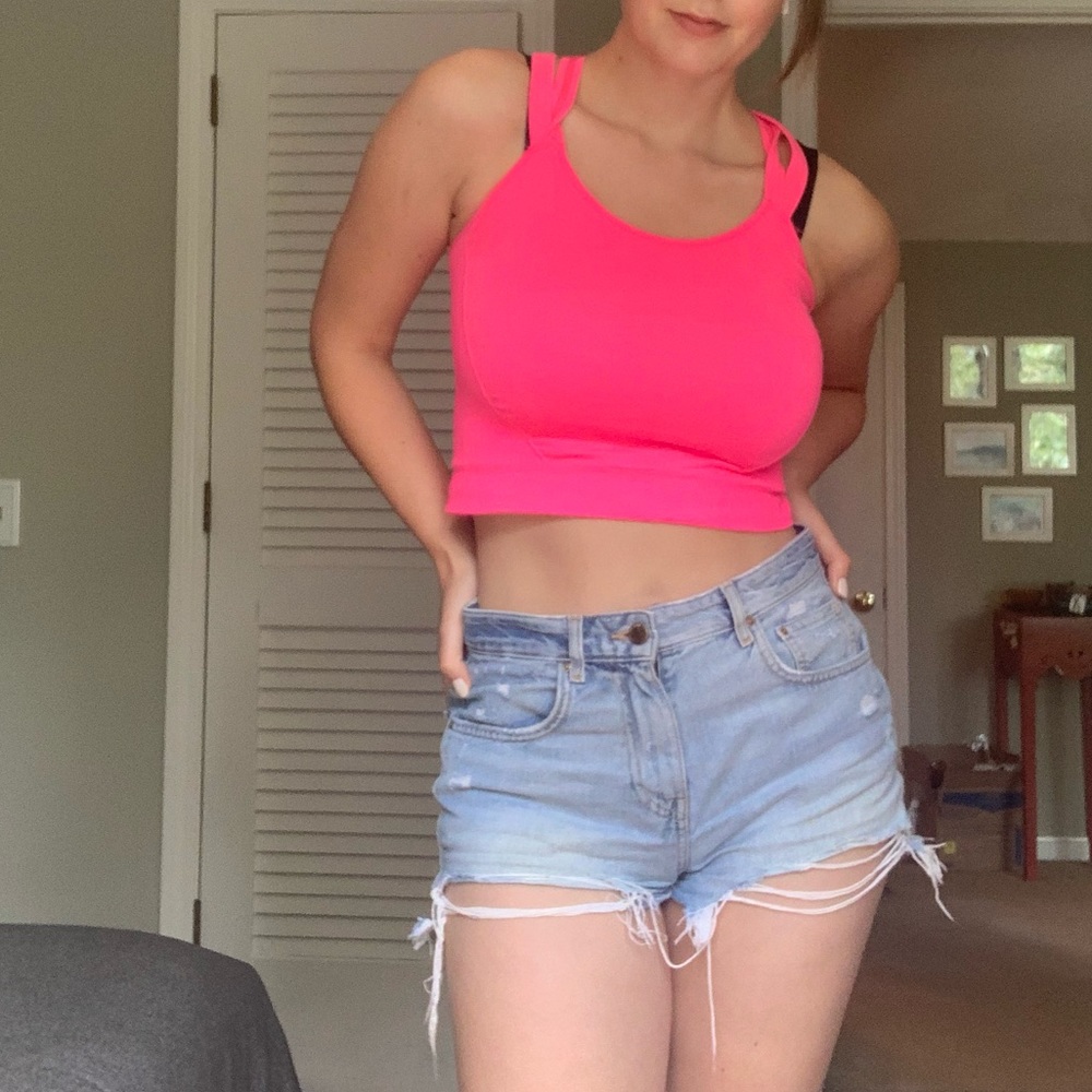 FP Free People Movement Neon Pink Crop Top Bra